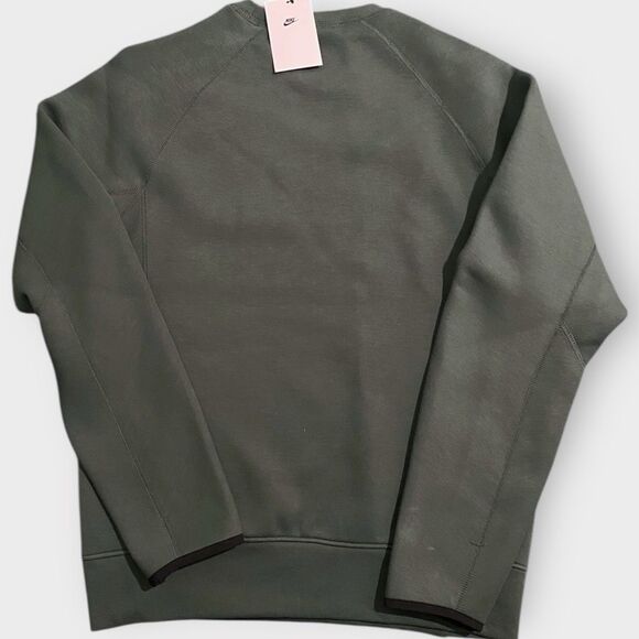 Nike Sportswear Tech Fleece Crewneck Pullover Green Sweatshirt Mens size Small - Picture 7 of 10